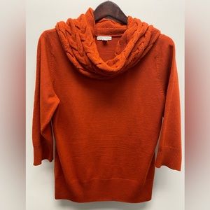 New York & Company Burnt Orange Cowl Neck Sweater / Top Size L